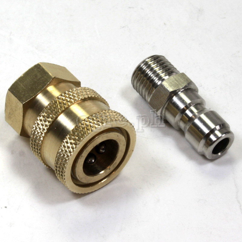 PWQ-01BS 1/4” Quick Connect Coupler Set (Brass/Stainless)