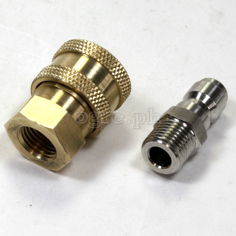 PWQ-01BS 1/4” Quick Connect Coupler Set (Brass/Stainless)