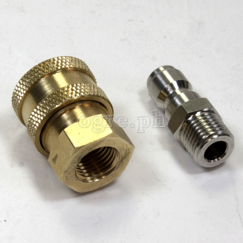 PWQ-01BS 1/4” Quick Connect Coupler Set (Brass/Stainless)