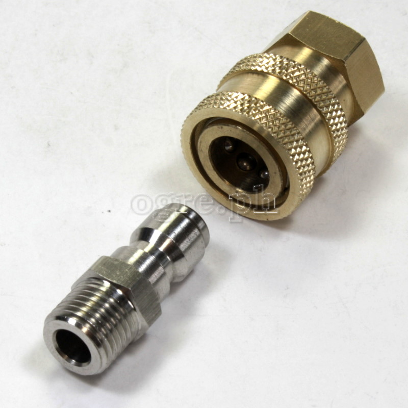 PWQ-01BS 1/4” Quick Connect Coupler Set (Brass/Stainless)