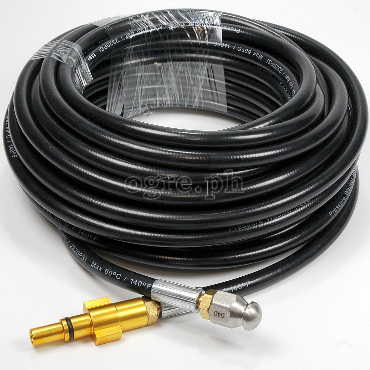 PWSH-06A Sewer / Drain Cleaning Hose with Alloy Adapter for Lavor Wash Guns 10 / 15 / 20 meters