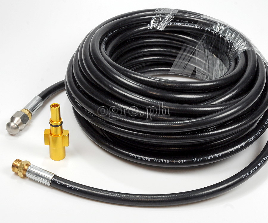 PWSH-06A Sewer / Drain Cleaning Hose with Alloy Adapter for Lavor Wash Guns 10 / 15 / 20 meters