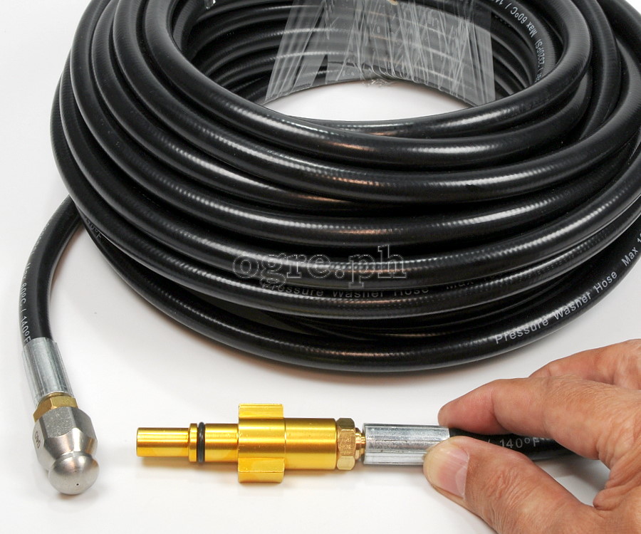 PWSH-06A Sewer / Drain Cleaning Hose with Alloy Adapter for Lavor Wash Guns 10 / 15 / 20 meters