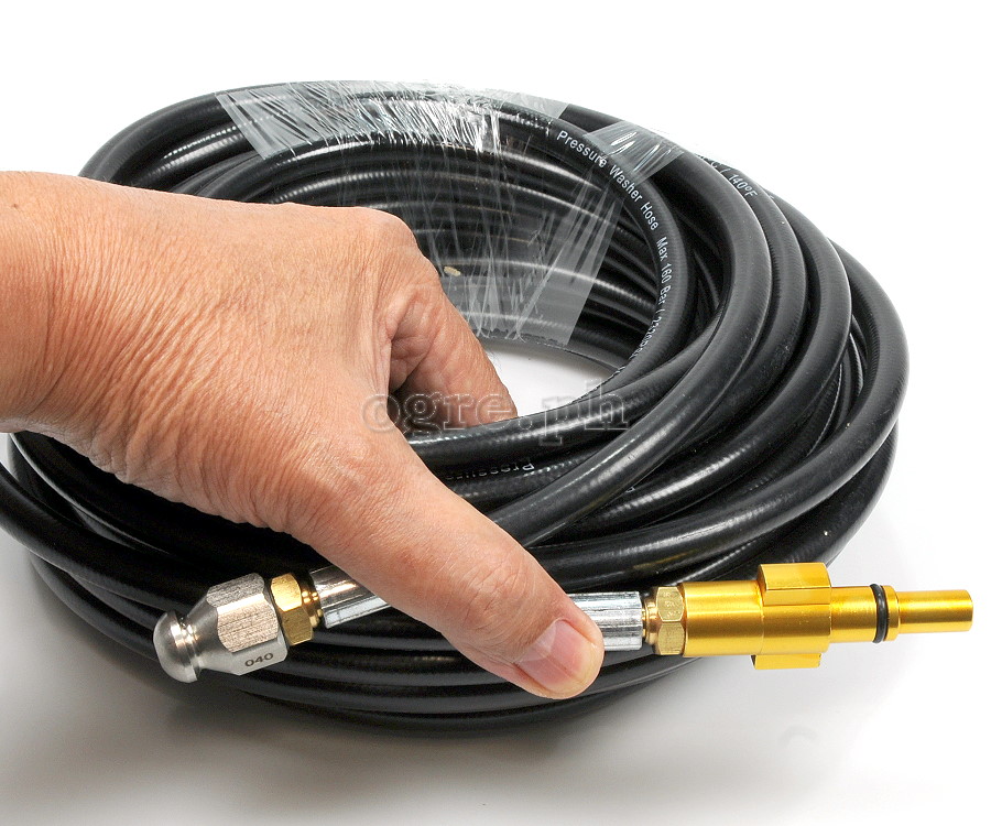 PWSH-06A Sewer / Drain Cleaning Hose with Alloy Adapter for Lavor Wash Guns 10 / 15 / 20 meters