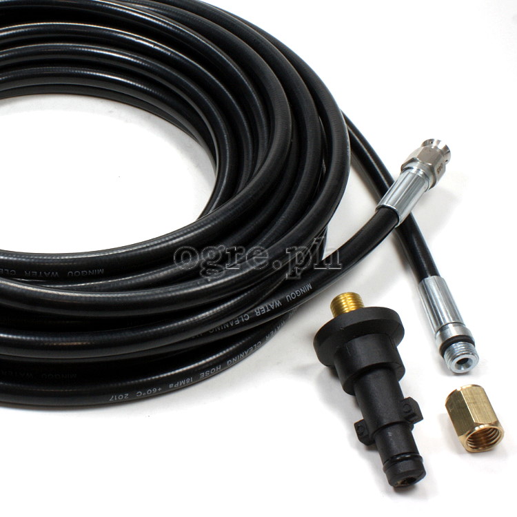 PWSH-07 Sewer / Drain Cleaning Hose with Polymer Adapter for Nilfisk Wash Guns 10 / 15 / 20 meters