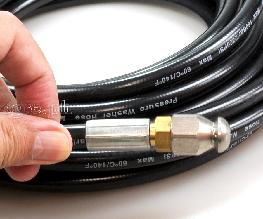 PWSH-07 Sewer / Drain Cleaning Hose with Polymer Adapter for Nilfisk Wash Guns 10 / 15 / 20 meters