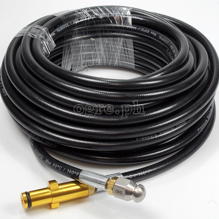 PWSH-07A Sewer / Drain Cleaning Hose with Alloy Adapter for Nilfisk Wash Guns 10 / 15 / 20 meters