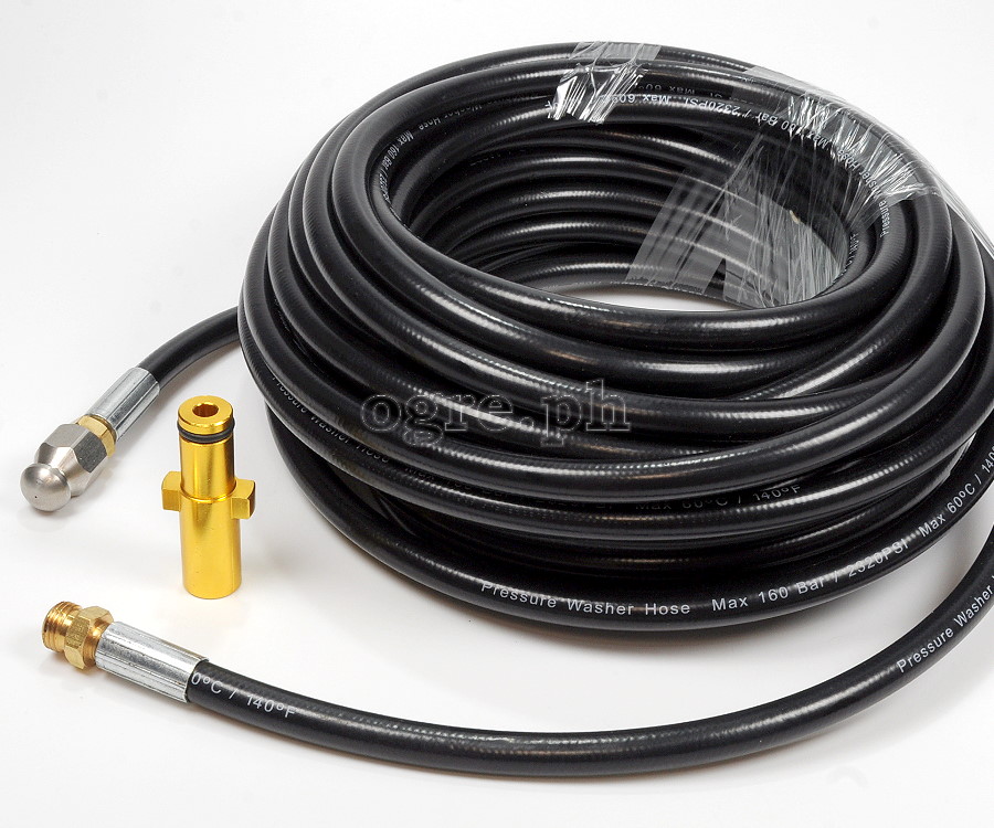 PWSH-07A Sewer / Drain Cleaning Hose with Alloy Adapter for Nilfisk Wash Guns 10 / 15 / 20 meters