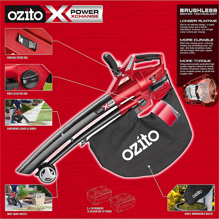 PXCBLVS-018 Cordless Brushless Blower Vacuum (Tool Only Version) (Brand New Australian Surplus)