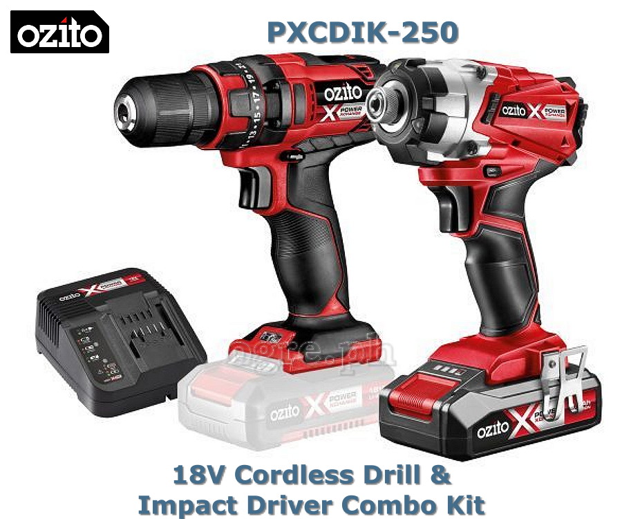 PXCDIK-250 18V Cordless Drill & Impact Driver Combo Kit (Refurbished Australian Surplus)