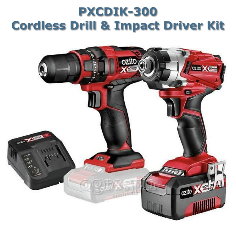 PXCDIK-300 Cordless Drill & Impact Driver Kit (with 3A Battery and Compact Fast Charger) (Brand New Australian Surplus)