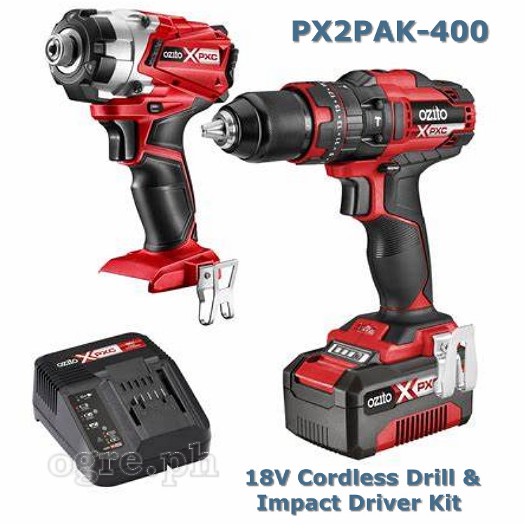 PX2PAK-400 Cordless Drill & Impact Driver Kit (with 4A Battery and Compact Fast Charger) (Refurbished Australian Surplus)