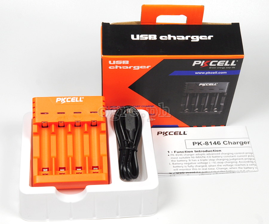 8146 PK- USB Fast Charger for Ni-MH/Ni-Cd AA/AAA Rechargeable Batteries