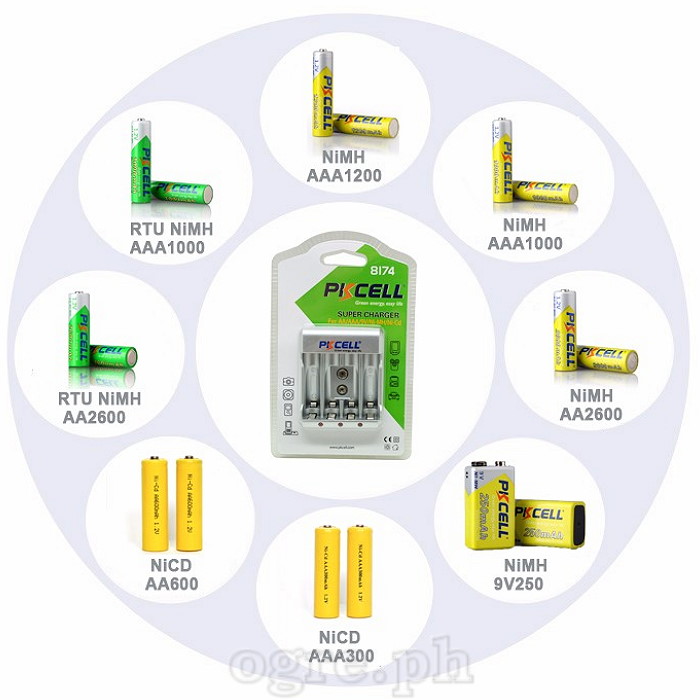 8174 Charger for AA/AAA/9v NI-MH/NI-CD Rechargeable Batteries