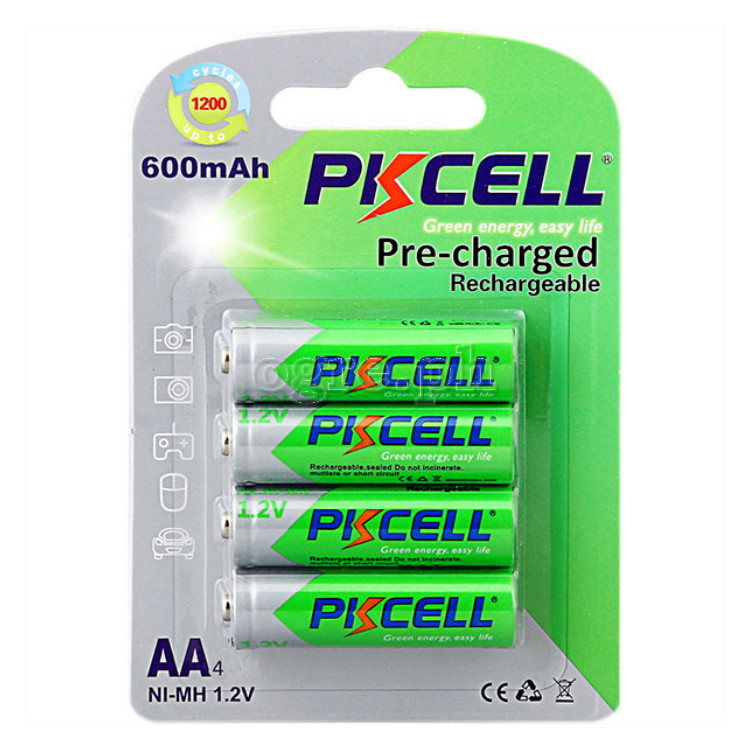 AA600 Pre-Charged 1.2V AA 600mAh Ni-MH Rechargeable Battery 2-Pack / 4-Pack