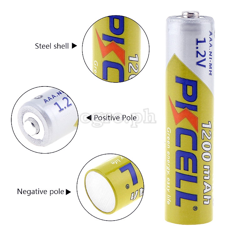 AAA1200 Rechargeable 1.2V AAA 1200mAh Ni-MH Battery 2-pack / 4-Pack