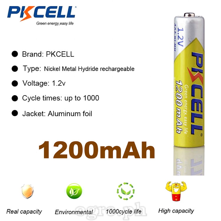 AAA1200 Rechargeable 1.2V AAA 1200mAh Ni-MH Battery 2-pack / 4-Pack