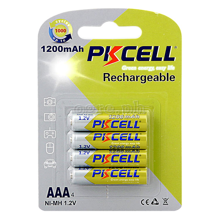 AAA1200 Rechargeable 1.2V AAA 1200mAh Ni-MH Battery 2-pack / 4-Pack