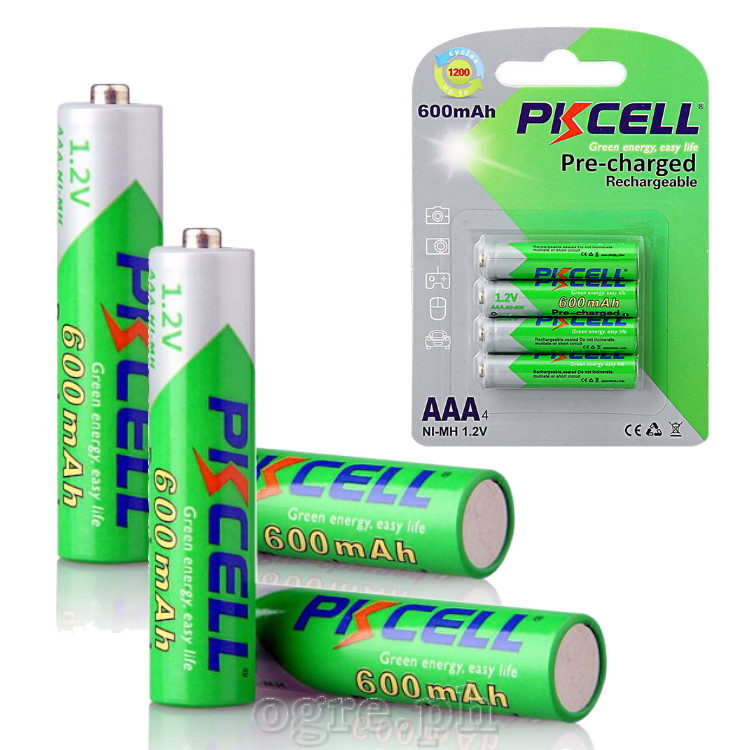 AAA600 Pre-Charged 1.2V AAA 600mAh Ni-MH Rechargeable Battery 2-Pack / 4-Pack