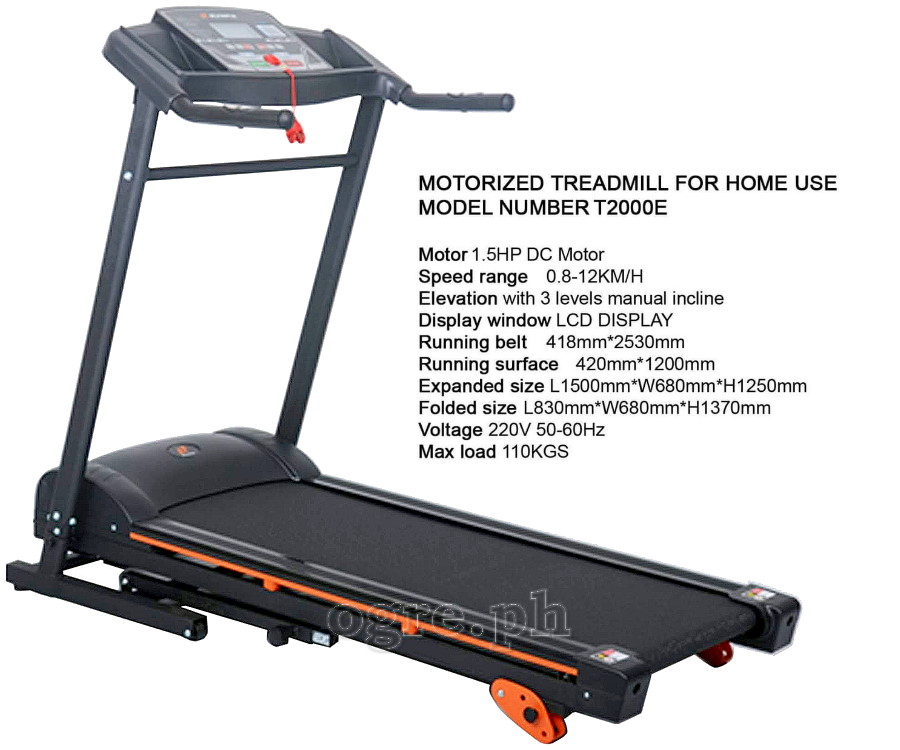 T-2000E Foldable Motorized Treadmill