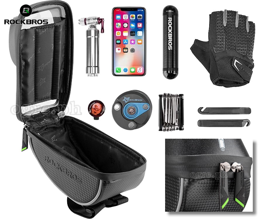 010-4BK Waterproof Bike Handlebar Bag with 6.0 Inch TouchScreen Phone Case