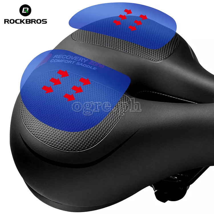 AQ-6090 Wide Rainproof Bike Saddle with High Density Memory Foam and Reflector Band