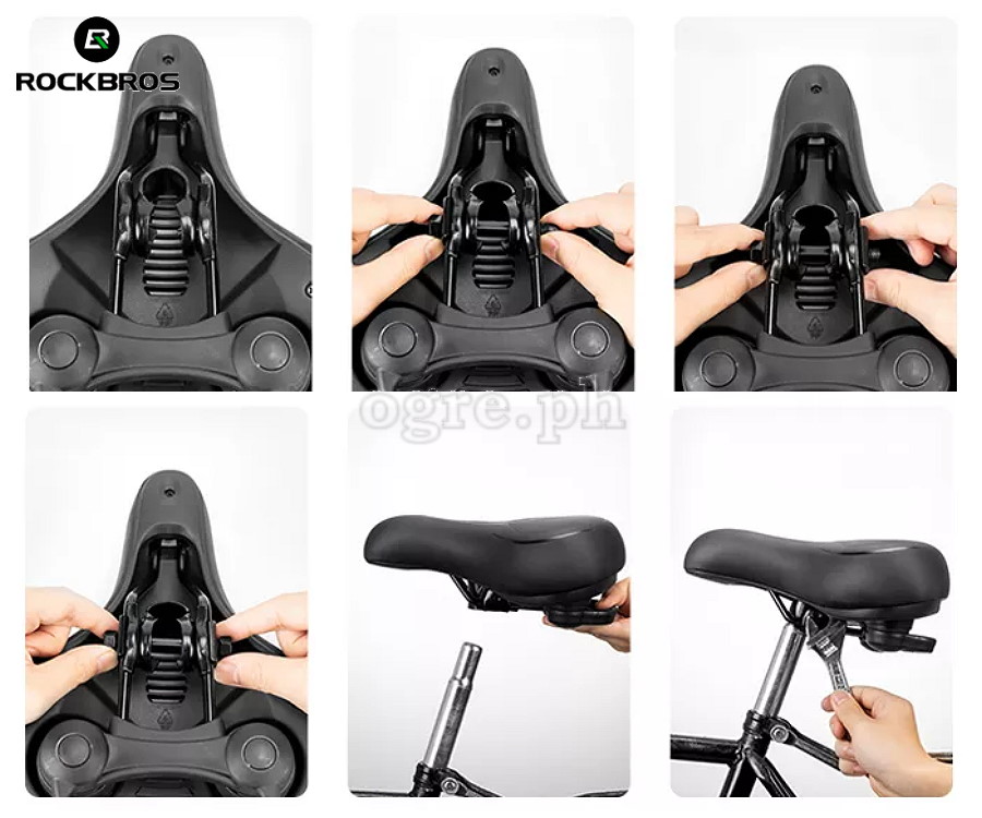 AQ-6090 Wide Rainproof Bike Saddle with High Density Memory Foam and Reflector Band