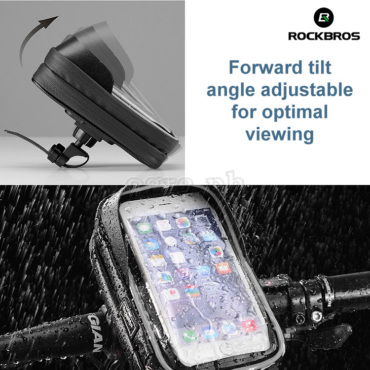 B31-BK Waterproof 360° Bike Handlebar Bag with 6.0 Inch TouchScreen Phone Case