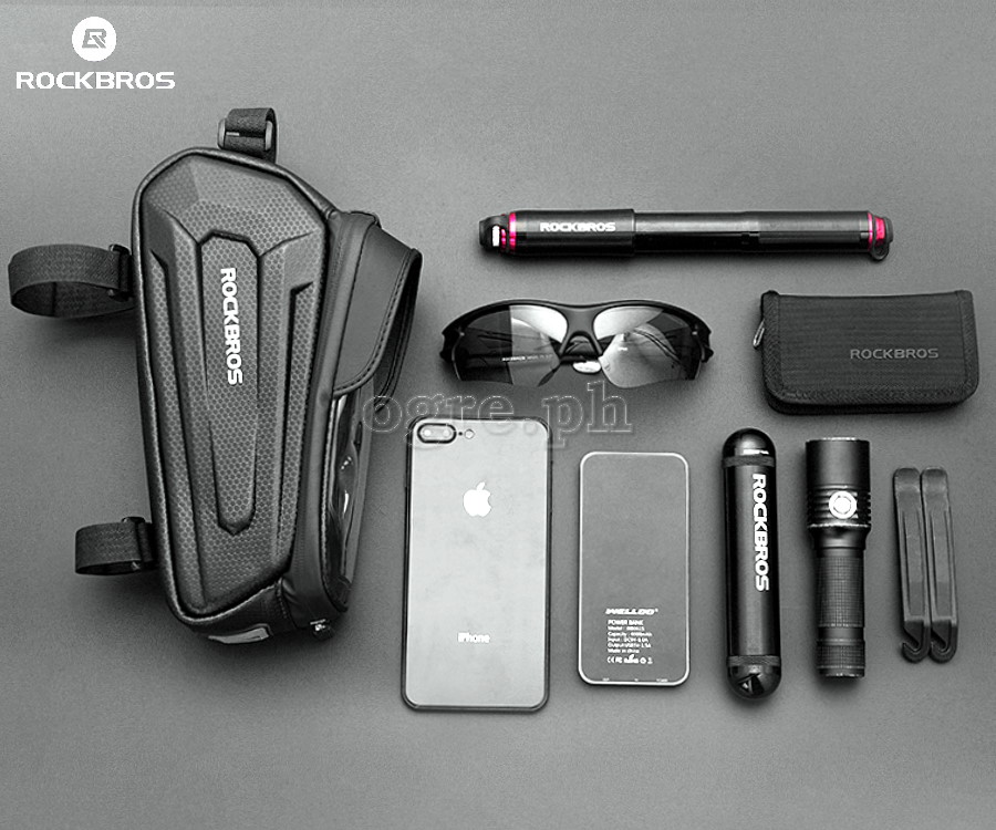 B68 Hard Shell Bike Frame Bag with 7.0 Inch TouchScreen Phone Case