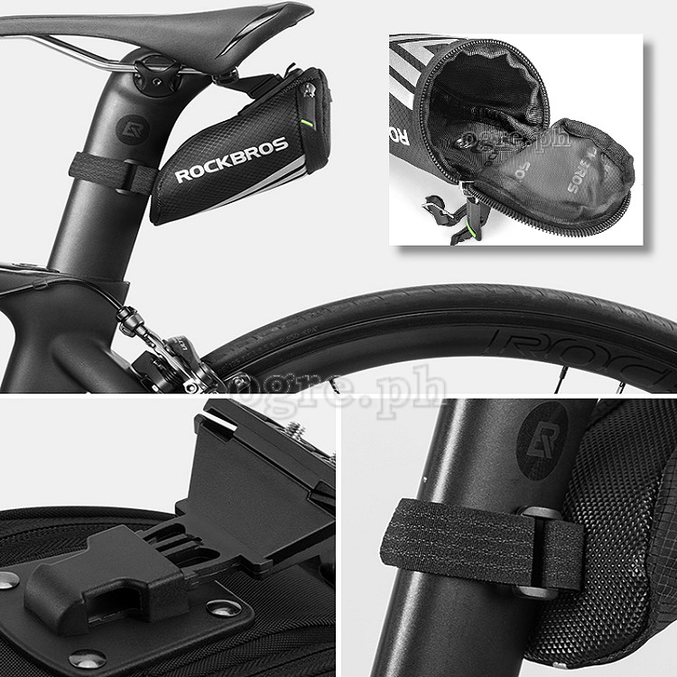 C28BK Mini Bike Saddle Bag with Quick-Release Buckle Mount