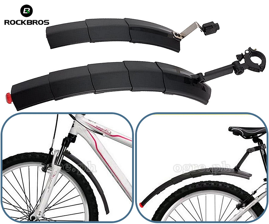 DNB-1001 Universal Front and Rear Retractable Mudguard Set with LED Tail Light