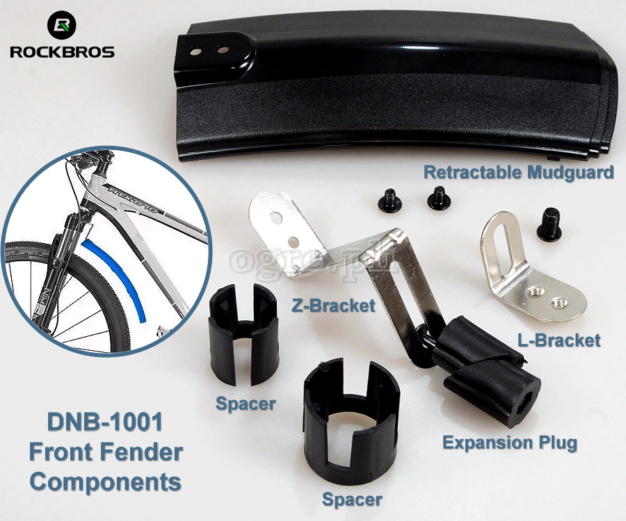 DNB-1001 Universal Front and Rear Retractable Mudguard Set with LED Tail Light