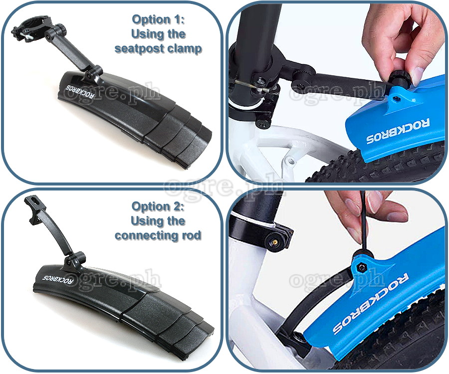 DNB-1001 Universal Front and Rear Retractable Mudguard Set with LED Tail Light
