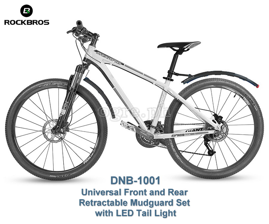 DNB-1001 Universal Front and Rear Retractable Mudguard Set with LED Tail Light