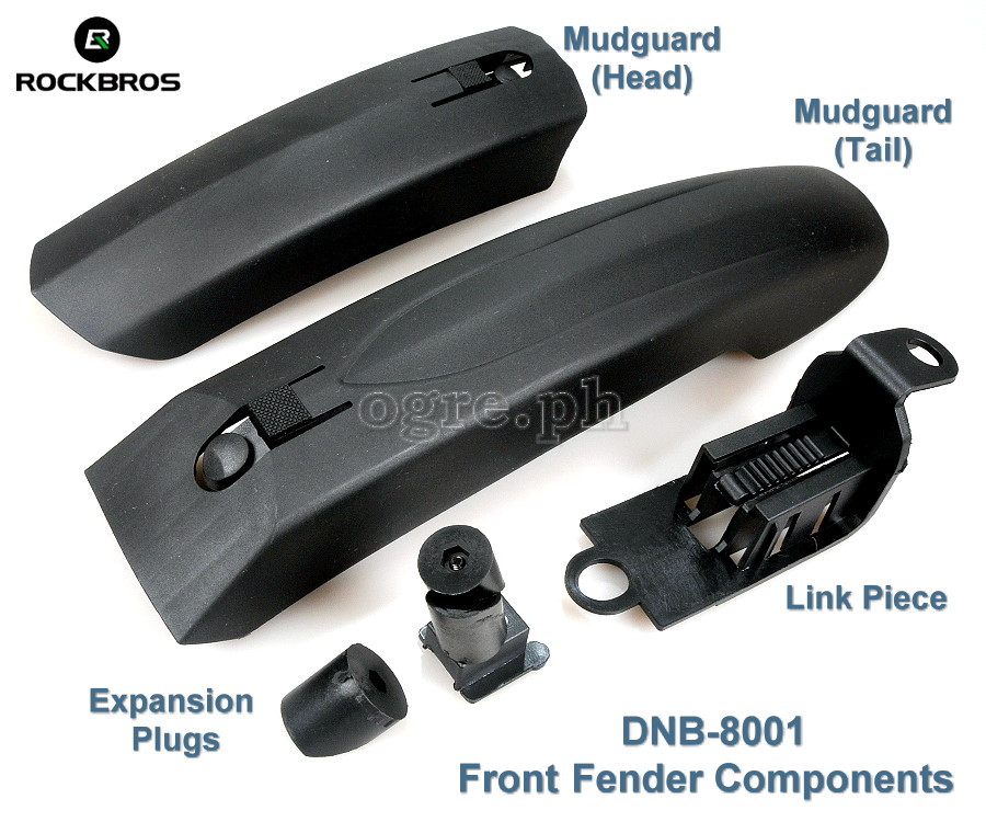 DNB-8001 Universal Front and Rear MTB Mudguard Set with LED Tail Light