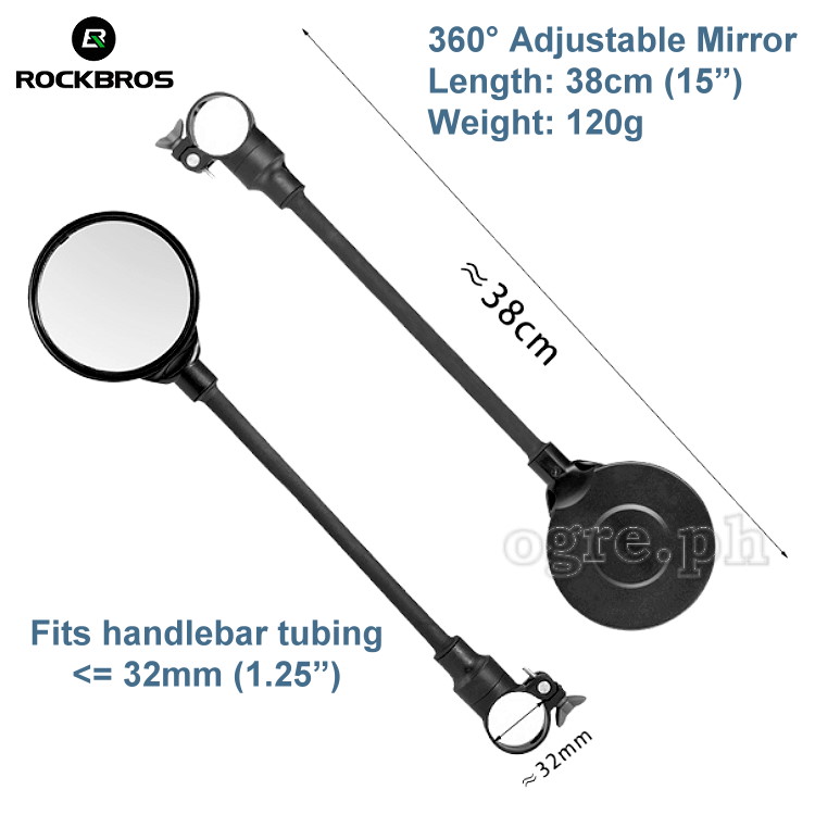 FK-419 360° Adjustable Acrylic Rearview Bike Mirror (Price is for one piece only)
