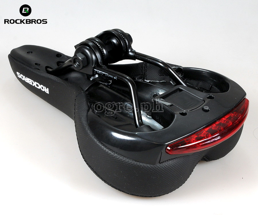 FU-5700L Rainproof Bike Saddle with High Density Memory Foam and Built-In Tail Light