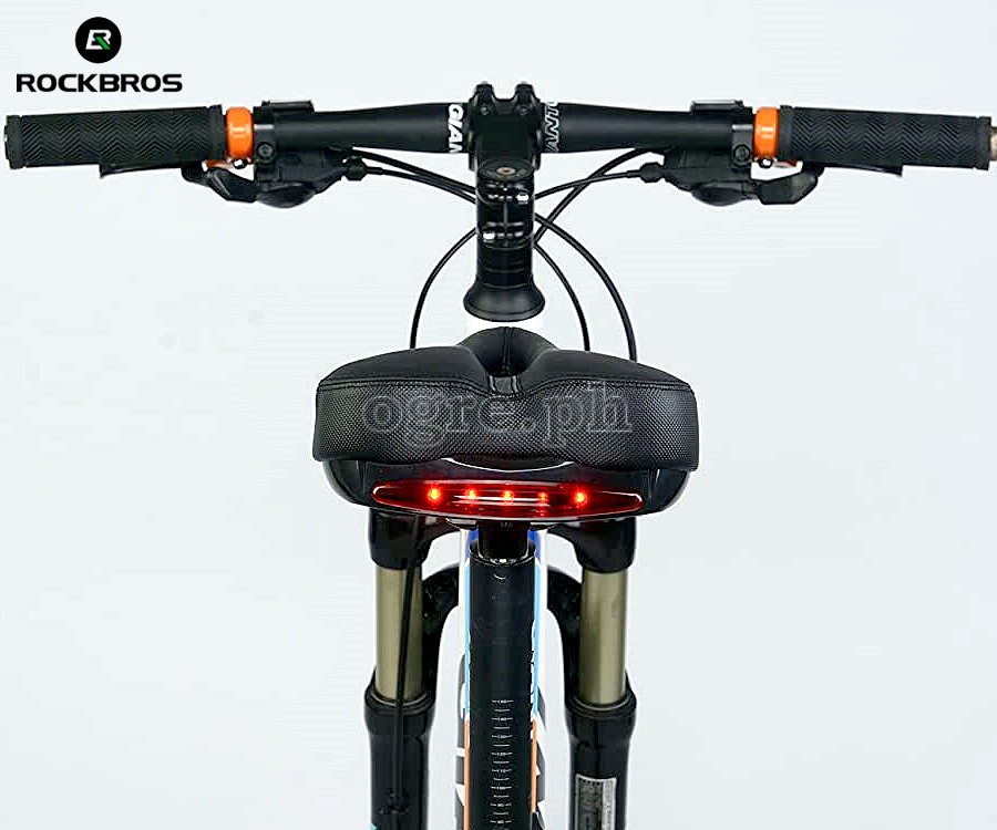 FU-5700L Rainproof Bike Saddle with High Density Memory Foam and Built-In Tail Light