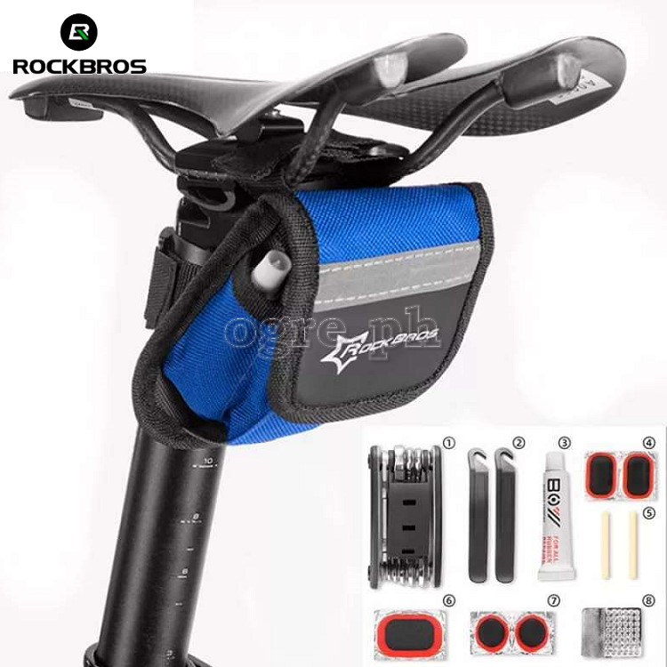 GJ9809 Portable Bike Tire Repair Kit with 16-in-1 Folding Tools Set