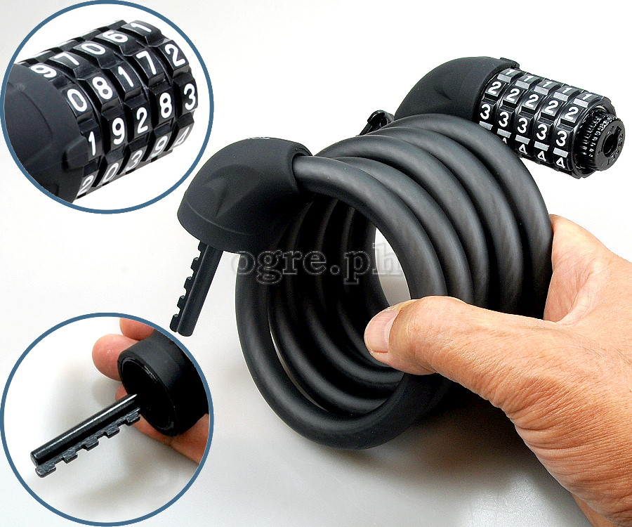 L50115 5-Digit Code Type Anti-Theft Cable Lock 1.5m with Mounting Bracket