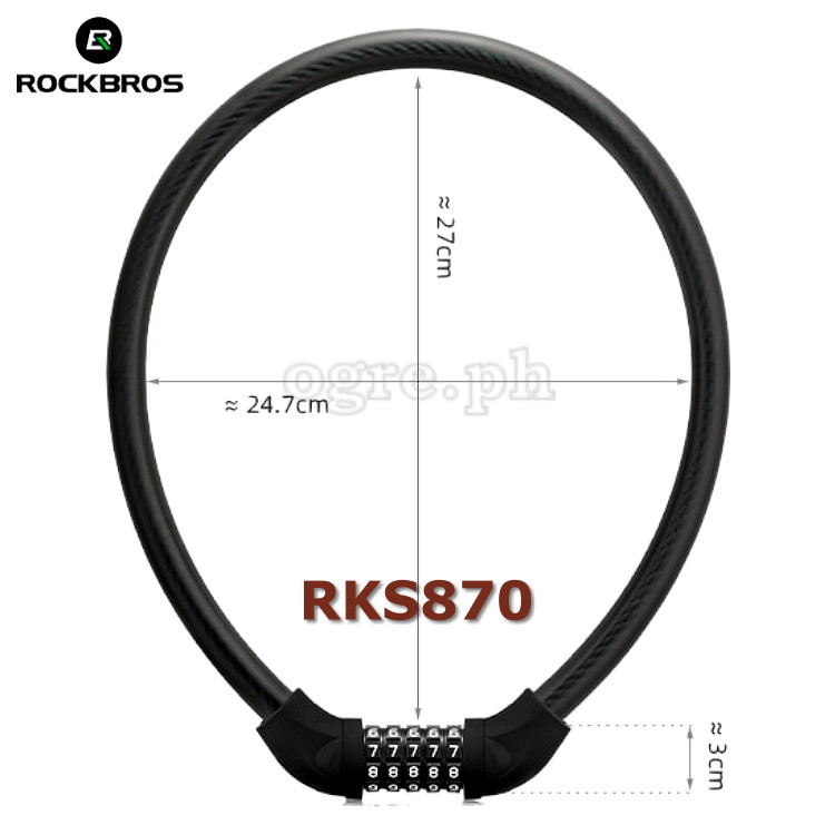 RKS870 5-Digit Combination Code 870mm Anti-Theft  Cable Lock