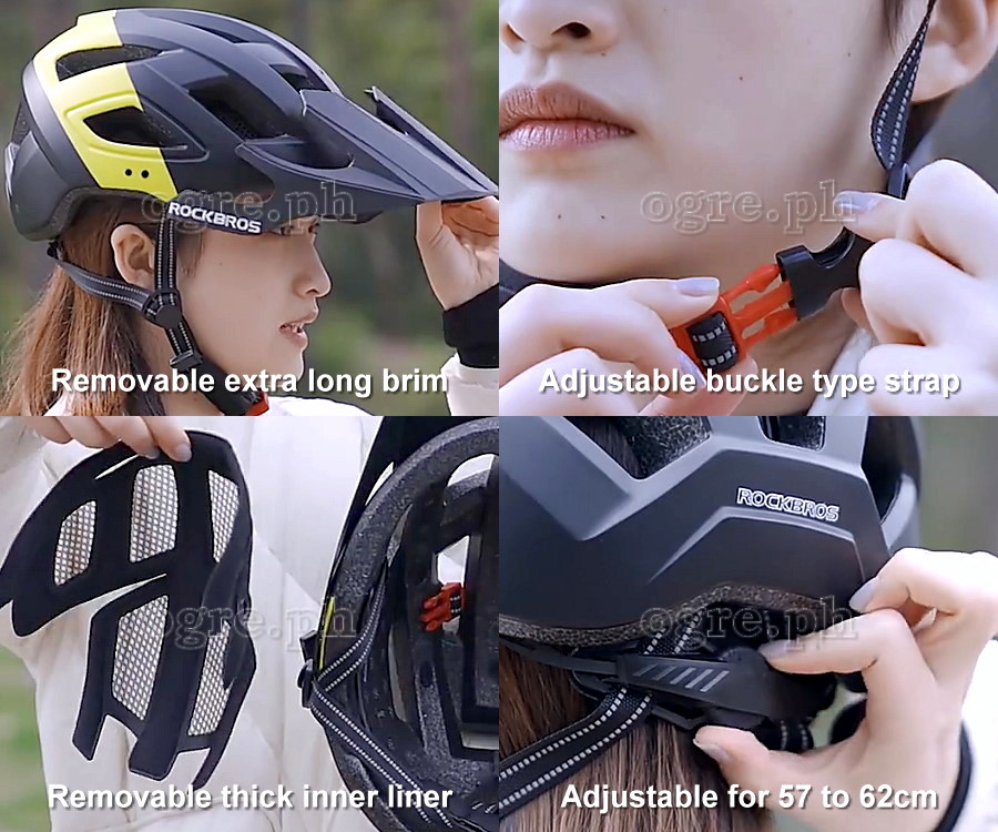 TS-39 Lightweight Cycling Helmet with Extra Long Removable Brim