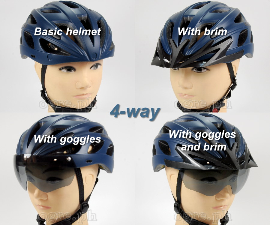 TT-16 Cycling Helmet with Removable Brim and Polarized Goggles