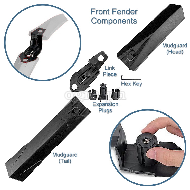WS1001 Universal Front and Rear MTB Mudguard Set