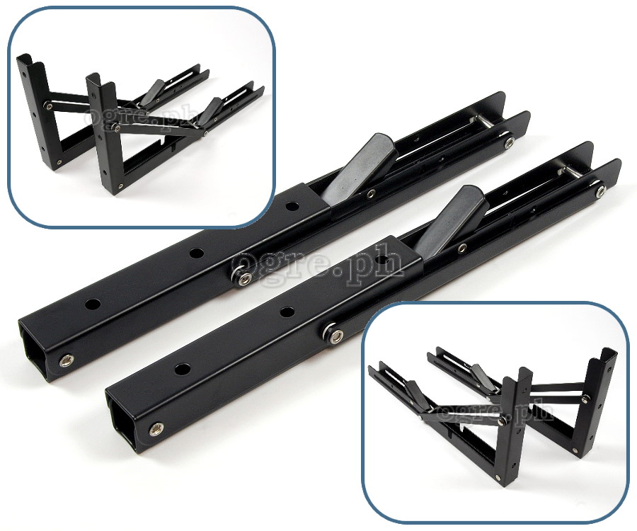 FSB-01PC High Quality 90° Folding Shelf Brackets 1 Pair Heavy Load Bearing (8”~14” Powder Coated Steel)