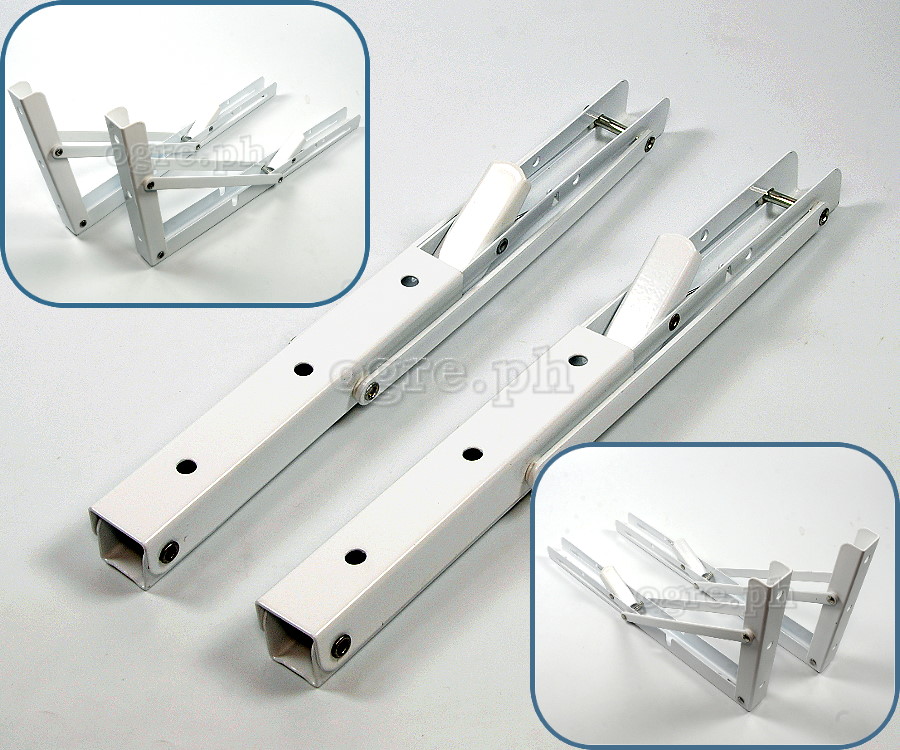 FSB-01PC High Quality 90° Folding Shelf Brackets 1 Pair Heavy Load Bearing (8”~14” Powder Coated Steel)