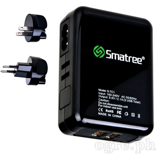 S-TC1 Dual USB Port AC Wall Charger / DC Car Adapter