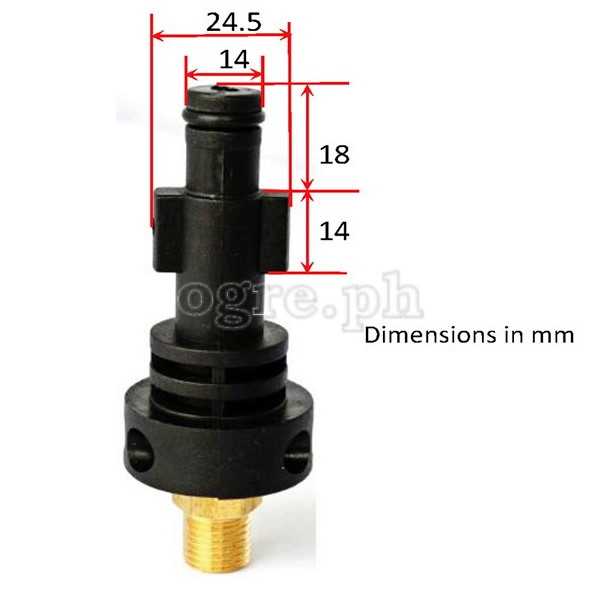 PWLA-02 Wash Gun / Foam Lance Polymer Adapter for Kawasaki / Fujihama Pressure Washers