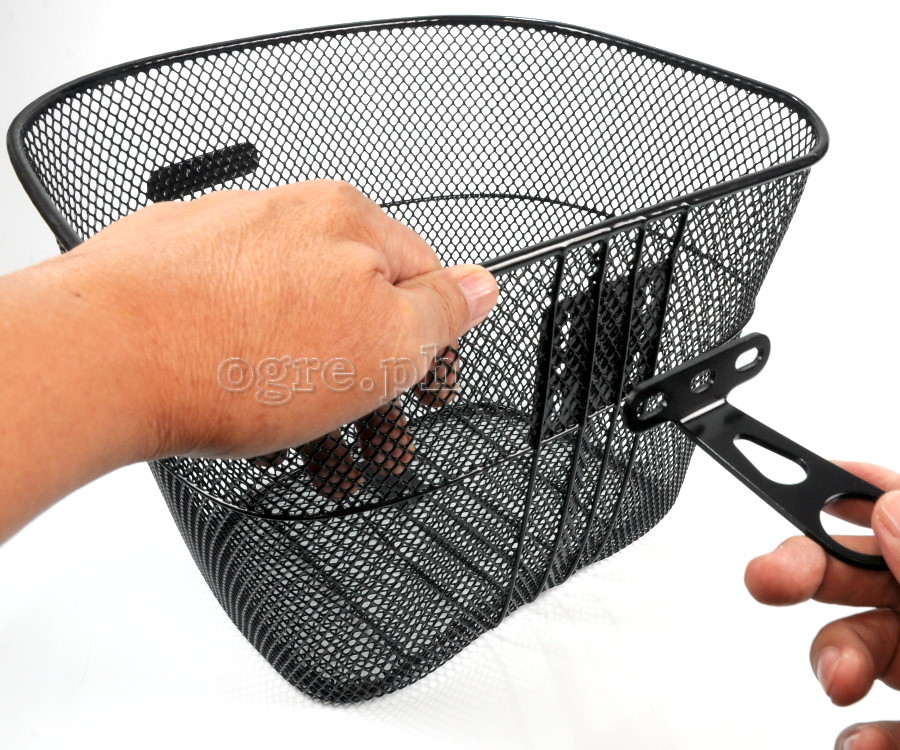 BSK-MM02BS Metal Mesh Basket with Full Set Mounting Hardware (Headset Bracket and Front Axle Support Bar)