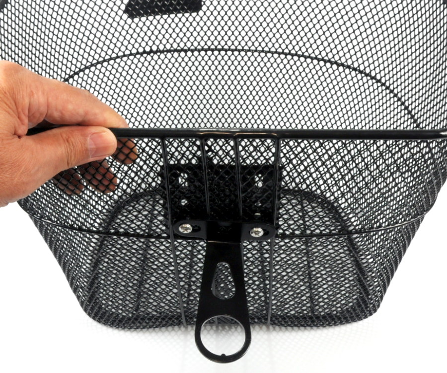 BSK-MM02BS Metal Mesh Basket with Full Set Mounting Hardware (Headset Bracket and Front Axle Support Bar)